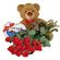 red roses with teddy and chocolates. Honduras